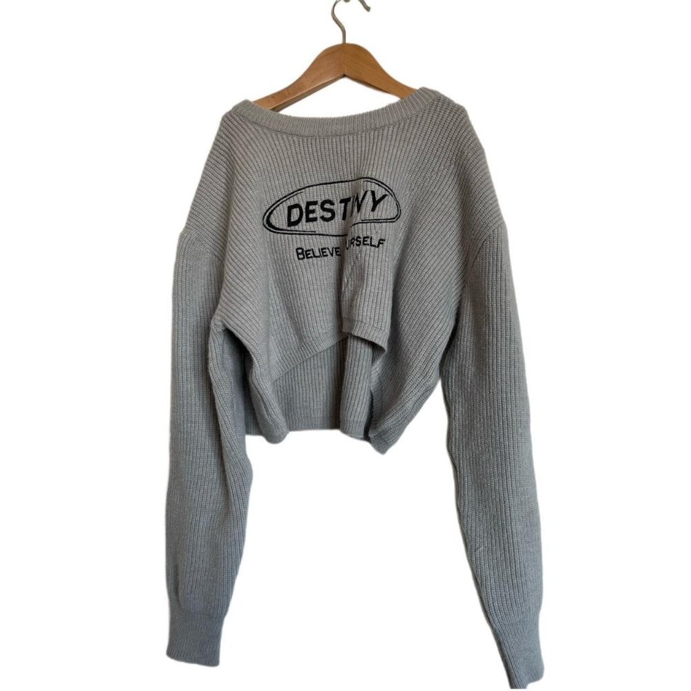 Cropped Woven Sweater
